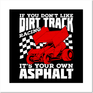 Funny Dirt Track Racing Winged Sprint Car Gift Posters and Art